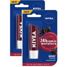 Deals and Offers on - NIVEA Blackberry Fruity Shine Lip Balm Blackberry(Pack of: 2, 9.6 g) Deals, Discounts & Offers on - NIVEA Blackberry Fruity Shine Lip Balm Blackberry(Pack of: 2, 9.6 g)