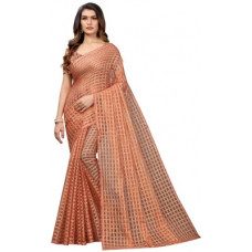 Deals and Offers on - Saree CollectionStriped Fashion Brasso Saree(Gold, Pink) Deals, Discounts & Offers on - Saree CollectionStriped Fashion Brasso Saree(Gold, Pink)