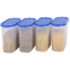 Deals and Offers on Kitchen Containers - tupperwaree - 1.7 L Polypropylene Grocery Container(Pack of 4, Blue, Clear) Deals, Discounts & Offers on Kitchen Containers - tupperwaree - 1.7 L Polypropylene Grocery Container(Pack of 4, Blue, Clear)