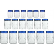 Deals, Discounts & Offers on Kitchen Containers - MILTON Hexa Pet Jar - 270 ml, 665 ml, 1240 ml Plastic Grocery Container(Pack of 18, Blue, Clear)