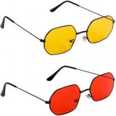 Deals, Discounts & Offers on Sunglasses & Eyewear Accessories - BRYAN ADAMSNight Vision, UV Protection Rectangular Sunglasses (45)(For Men & Women, Red, Yellow)