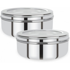 Deals, Discounts & Offers on Kitchen Containers - Renberg Stainless Steel Puri Canister Set of 2, 750ml, Sliver (RBIN-6093) - 750 ml Steel Utility Container(Pack of 2, Silver)