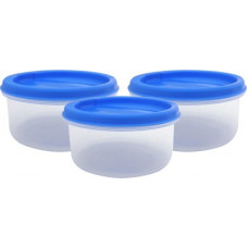 Deals, Discounts & Offers on Kitchen Containers - [SuperMart] PRINCEWARE - 225 ml Plastic Grocery Container(Pack of 3, Clear, Blue)