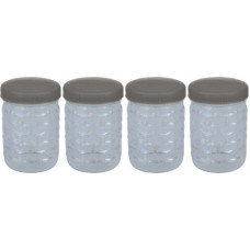 Deals, Discounts & Offers on Kitchen Containers - [SuperMart] Princeware Iris Jar With Lid - 250 ml Plastic Tea Coffee & Sugar Container(Pack of 4, Grey)