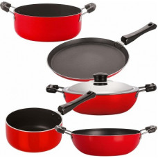 Deals, Discounts & Offers on Cookware - NIRLON cookware_set Cookware Set(PTFE (Non-stick), Aluminium, 5 - Piece)