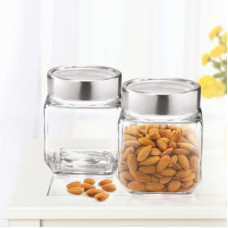 Deals, Discounts & Offers on  - Treo Cube Jar 2 Piece Spice Set(Glass)