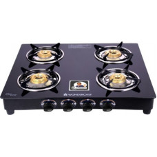 Deals, Discounts & Offers on  - [Supercoin] Wonderchef Ruby Black Cooktop Glass Manual Gas Stove(4 Burners)