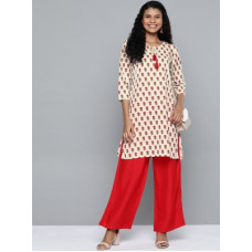 Deals, Discounts & Offers on  - HERE&NOWWomen Kurta and Palazzo Set Pure Cotton