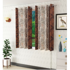Deals, Discounts & Offers on  - [Pre Book] Panipat Textile Hub 152 cm (5 ft) Polyester Window Curtain (Pack Of 2)(Floral, Brown)