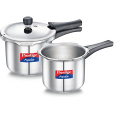 Deals, Discounts & Offers on Cookware - [Pre Book] Prestige Popular Stainless Steel 5 + 3 L Combination Pack 5 L, 3 L Induction Bottom Pressure Cooker(Stainless Steel)
