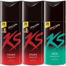 Deals, Discounts & Offers on  - Kamasutra Spark and Urge Deodorant Spray - For Men(450 ml, Pack of 3)