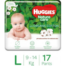 Deals, Discounts & Offers on Baby Care - Huggies Nature Care Pants with organic cotton - L(17 Pieces)