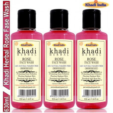 Deals and Offers on - Khadi Herbal Rose For Natural Moisturizing And Renovating (Pack Of-3) Face Wash(630 ml) Deals, Discounts & Offers on - Khadi Herbal Rose For Natural Moisturizing And Renovating (Pack Of-3) Face Wash(630 ml)
