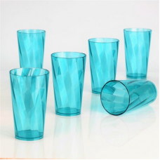 Deals, Discounts & Offers on Sunglasses & Eyewear Accessories - Madhuvan (Pack of 6) Twisted Shape Plastic Water Glasses Glass Set(300 ml, Plastic)