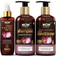Deals, Discounts & Offers on  - WOW SKIN SCIENCE Red Onion Black Seed Oil Ultimate Hair Care Kit (Shampoo + Hair Conditioner + Hair Oil)(3 Items in the set)