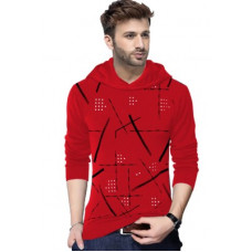 Deals, Discounts & Offers on  - [Size XXL] TRIPRPrinted Men Hooded Neck Red T-Shirt