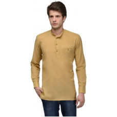 Deals, Discounts & Offers on  - [Size 38] Feed UpMen Solid Cotton Blend Straight Kurta(Beige)