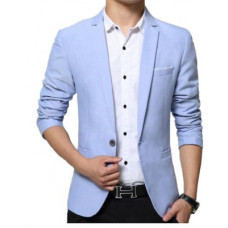 Deals, Discounts & Offers on  - [Size 38] One ClickSolid Single Breasted Party, Formal, Casual Men Full Sleeve Blazer(Light Blue)