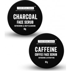 Deals, Discounts & Offers on  - The Real Man Charcoal Face Scrub and Coffee Face Scrub Beard Cream(100 g)