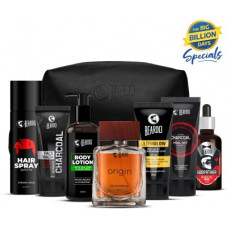 Deals, Discounts & Offers on  - BEARDO BBD Special Perfect Face Pack Combo with Origin Perfume, Strong Hold Spray, Godfather Lite Beard Oil, Tea Tree & Aloevera Lotion and Pouch(8 Items in the set)