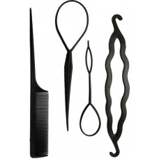 Deals, Discounts & Offers on  - BELLA HARARO Ponytail hair bun maker 4 pcs set Hair Accessory Set(Black)