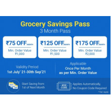 Deals, Discounts & Offers on  - [Select User] Grocery Savings Pass - 3 Months(E-Mail Delivery Only)