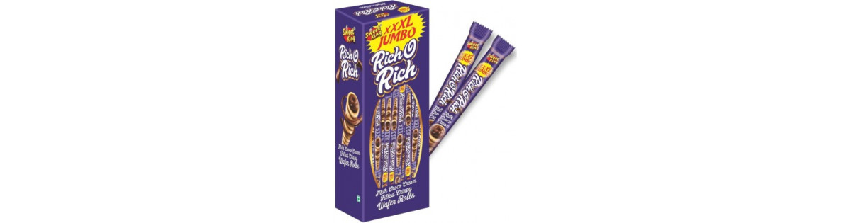 SWEET KING Rich O Rich Wafer Roll 18gm Chocolate Gift Pack, With