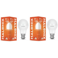 Deals, Discounts & Offers on  - HALONIX 9 W Round B22 LED Bulb(White, Pack of 2)