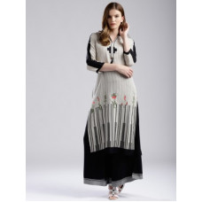 Deals, Discounts & Offers on  - [Size XS] WWomen Printed, Striped Pure Cotton Straight Kurta(Multicolor)