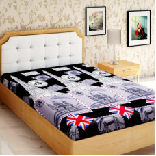 Deals, Discounts & Offers on  - IWS 144 TC Microfiber Single 3D Printed Bedsheet(Pack of 1, Black)