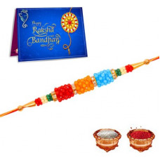 Deals, Discounts & Offers on  - Plakasha creationsBracelet Greeting Card Set(1 Rakhi 1 Greeting Card 1 Roli Chawal)