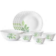Deals, Discounts & Offers on  - Larah by Borosil Pack of 13 Opalware Fauna Dinner Set(Microwave Safe)