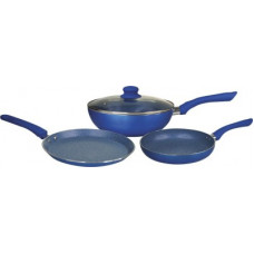 Deals, Discounts & Offers on Cookware - WONDERCHEF Royal Velvet Plus Induction Base Cookware Set, 4-Pieces, Blue Induction Bottom Cookware Set(Aluminium, 4 - Piece)