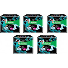Deals, Discounts & Offers on  - Whisper Bindazzz Nights Black Xl+15 Pads Sanitary Pad(Pack of 5)