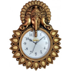Deals, Discounts & Offers on  - Maya Creation Analog 24 cm X 33 cm Wall Clock(Gold, With Glass)