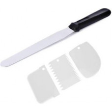 Deals, Discounts & Offers on  - ALAMDAAR Combo of Stainless Steel Palette Knife and Set of 3 cake scrappers | Cake Making Tools Kitchen Tool Set