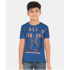 Deals, Discounts & Offers on  - [Size 8-9Y] PROVOGUEBoys Printed Pure Cotton T Shirt(Blue, Pack of 1)