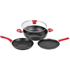 Deals, Discounts & Offers on Cookware - BERGNER Imperial Frypan - 1 L, Kadhai - 2.2 L, Tawa Induction Bottom Cookware Set(Aluminium, 4 - Piece)