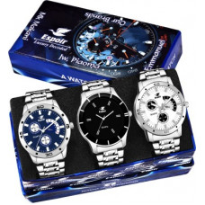 Deals, Discounts & Offers on Watches & Wallets - EspoirES109 Chronograph Pattern Combo of 3 watches Analog Watch - For Men