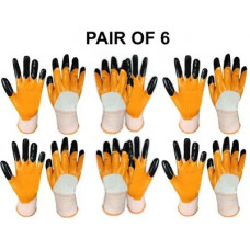 Deals, Discounts & Offers on  - Home & Wrap Super Quality Nylon Anti cut safety Hand Gloves Orange (6) Nylon Safety Gloves(12)