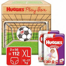 Deals, Discounts & Offers on Baby Care - Huggies Play Box with Wonder Pants pants Monthly Pack with Bubble Bed Technology - XL(112 Pieces)
