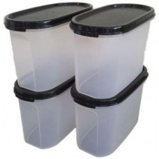 Deals, Discounts & Offers on Kitchen Containers - Tupperwaree manco - 1.1 L Plastic Grocery Container(Pack of 4, Black)