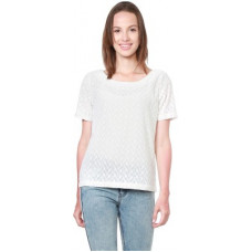 Deals, Discounts & Offers on Laptops - [Size M] Allen SollyCasual Short Sleeve Embroidered Women White Top