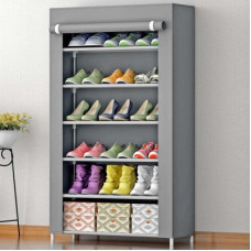 Deals, Discounts & Offers on Furniture - GlowSilk Metal Collapsible Shoe Stand(Grey, 6 Shelves)