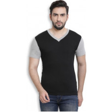 Deals, Discounts & Offers on  - [Size M, L] BillionPerfectFit Solid Men V-Neck Black, Grey T-Shirt