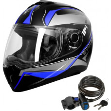 Deals, Discounts & Offers on  - Flipkart SmartBuy Stryke Designer Graphic ISI Marked Full-face 100% ABS with Unbreakable Visor Motorbike Helmet(Blue)