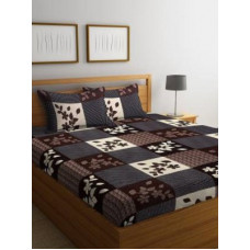 Deals, Discounts & Offers on  - CHHAVI INDIA 104 TC Microfiber Double 3D Printed Bedsheet(Pack of 1, Brown, Beige)