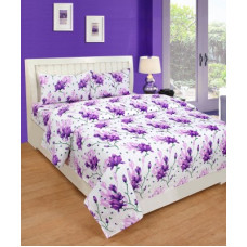 Deals, Discounts & Offers on  - RS Enterprises 144 TC Polycotton Double 3D Printed Bedsheet(Pack of 1, White)