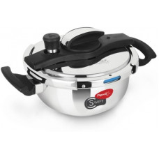 Deals, Discounts & Offers on Cookware - Pigeon Swift Kadai 3 L Induction Bottom Pressure Cooker(Hard Anodized)