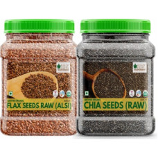 Deals, Discounts & Offers on Food and Health - Bliss of Earth 2X600GM Certified Organic Combo Chia Seeds & Flax Seeds Raw Superfood For Weight Loss(1200 g, Pack of 2)